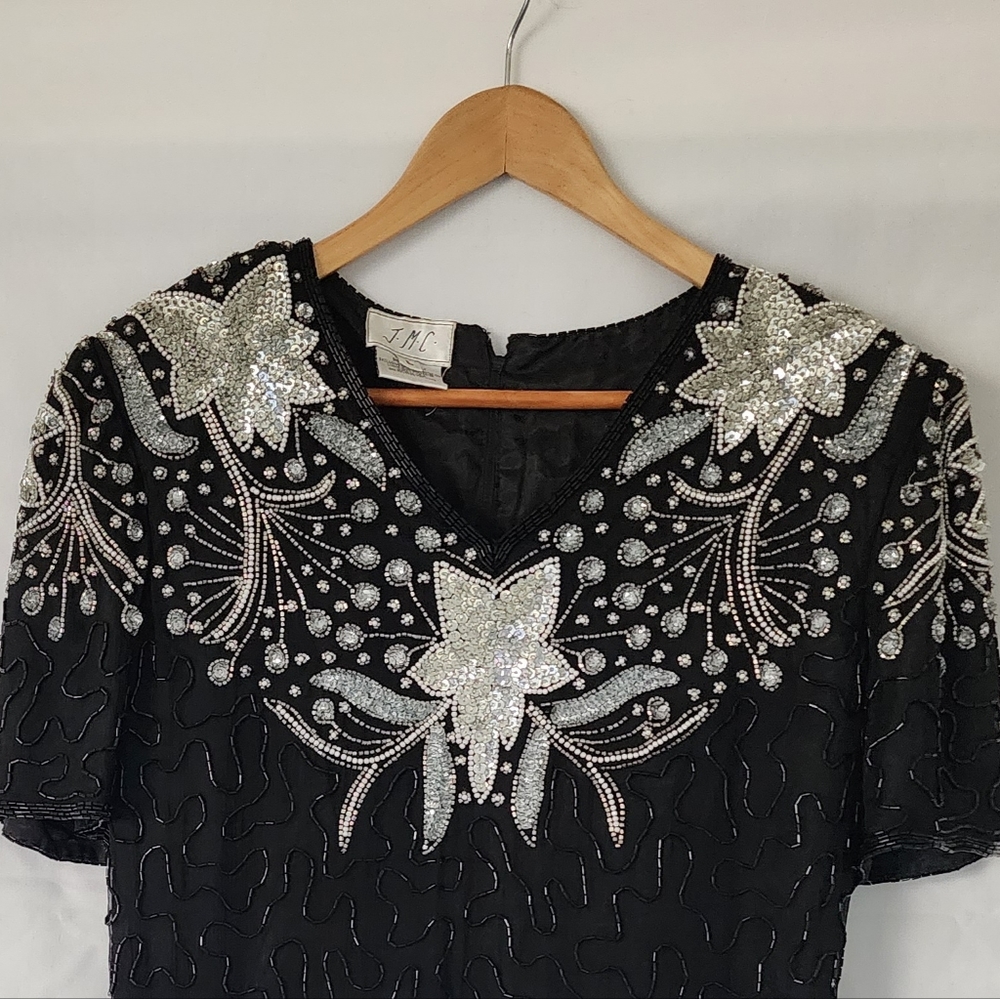 Vintage JMC Retro Beaded Classic 1980's Cocktail Dress.